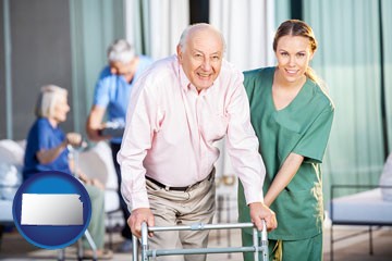 nursing care in a nursing home - with Kansas icon
