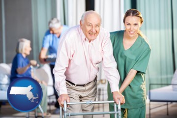 nursing care in a nursing home - with Massachusetts icon
