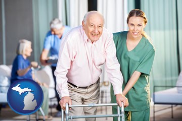 nursing care in a nursing home - with Michigan icon