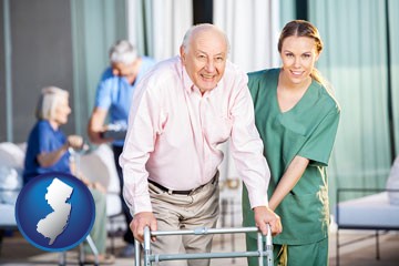 nursing care in a nursing home - with New Jersey icon