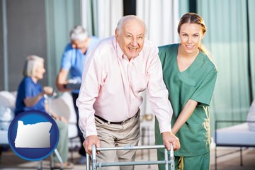 nursing care in a nursing home - with Oregon icon