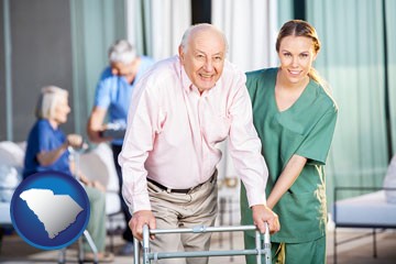 nursing care in a nursing home - with South Carolina icon
