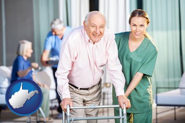 nursing care in a nursing home - with West Virginia icon